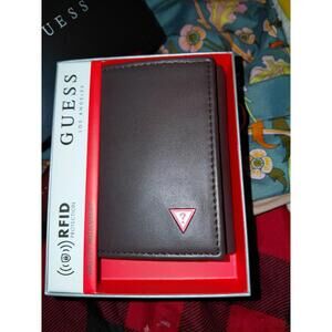 Guess Brown leather wallet R.\nF I d protection